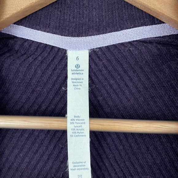 Lululemon Resolution Wrap Cardigan Sweater Deep Zinfandel Size 6 - Picture 3 of 6